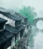 江南水乡古街石桥景象1006#横屏 