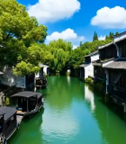 	 江南水乡古建筑河道景观 ()3245#横屏 