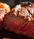 煎制成熟牛排特写4801#横屏 