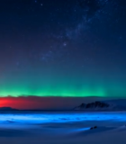 极地夜空下的绚丽极光景观11964#横屏 