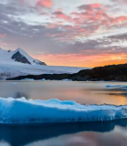 极地冰山日落自然风光7260#横屏 