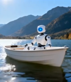 机器人乘船于山水间6031#横屏 