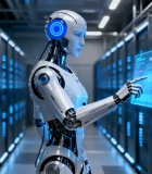 机器人在服务器机房操作屏幕6252#横屏 