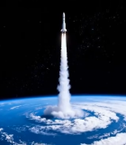 火箭从地球发射升空场景12562#横屏 