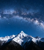 雪山星空全景11740#横屏 