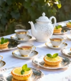 户外摆放的茶点茶具11263#横屏 