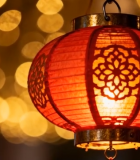 悬挂的红色传统灯笼特写12715#横屏 