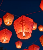 悬挂的红色灯笼夜景素材4820#横屏 