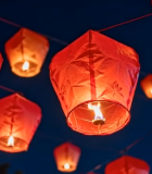 悬挂的红色灯笼夜景素材4820#横屏 