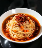 红辣椒油面条特写8086#横屏 