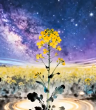 星空下的油菜花田素材245#横屏 
