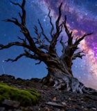 星空下的枯树自然风光素材10704#横屏 