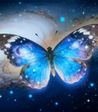 星空背景下的梦幻蝴蝶7261#横屏 