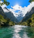 河谷山林自然风光全景11643#横屏 