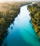 航拍森林河流自然风光13234#横屏 