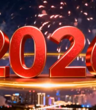 新年烟花夜景2168#横屏 