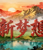 新梦想山水风光背景4031#横屏 