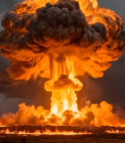 核弹爆炸蘑菇云场景7549#横屏 