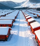 新疆禾木冬季雪景木屋景观7013#横屏 