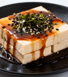 黑盘上的美味豆腐5777#横屏 