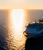 海上游轮日落航行画面2791#横屏 