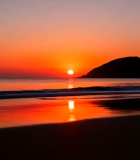 	 海滩日落美景自然风光素材9846#横屏 