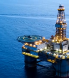 海上石油钻井平台航拍画面12612#横屏 