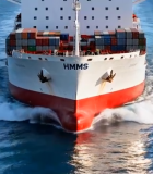 海上集装箱货轮航行画面(4)12859#横屏 