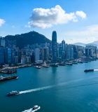 香港城市海港航拍全景350#横屏 