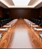 现代会议室长桌及办公椅场景643#横屏 