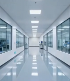 现代化实验室内部走廊场景8375#横屏 