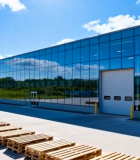 现代化玻璃厂房外场景177#横屏 