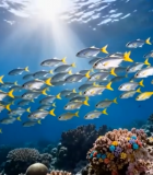 海底鱼群与珊瑚礁素材1760#横屏 