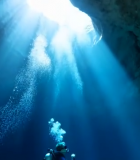 海底洞穴阳光穿透光线画面11852#横屏 