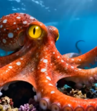 海底红色章鱼特写11256#横屏 