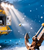 海底黄色潜水设备作业画面1463#横屏 