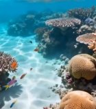 海底珊瑚礁与鱼群景观(1)6755#横屏 