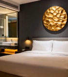 现代风格酒店卧室场景4639#横屏 