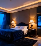 现代风格卧室带大屏幕电视14388#横屏 