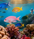 海底珊瑚礁与多彩鱼群8313#横屏 