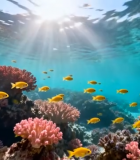 海底珊瑚礁与鱼群景观(3)14175#横屏 