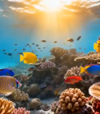 	 海底珊瑚礁与多彩鱼群景观2225#横屏 