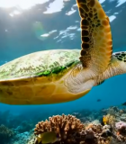 海底海龟游弋多彩珊瑚礁5803#横屏 