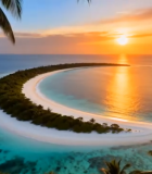 海岛夕阳海景风光3023#横屏 