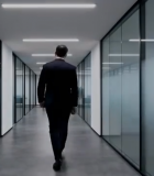 现代办公室走廊内部场景6614#横屏 