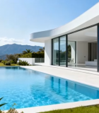 现代别墅室外泳池景观9670#横屏 