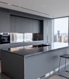 现代风格厨房大窗城市景观9232#横屏 
