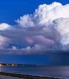 海边夜空下的大片云朵景观9037#横屏 