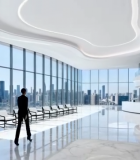 现代敞亮办公室落地窗景观3968#横屏 