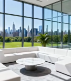 现代办公室内沙发区与城市景观5450#横屏 